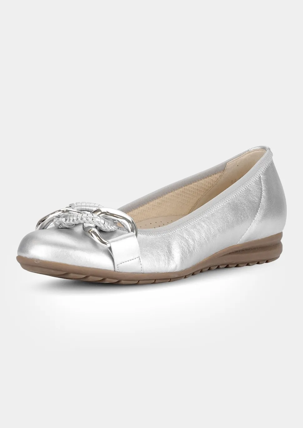 Ballerines en cuir avec chaînette décorative