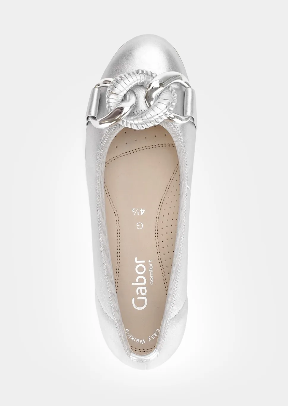 Ballerines en cuir avec chaînette décorative