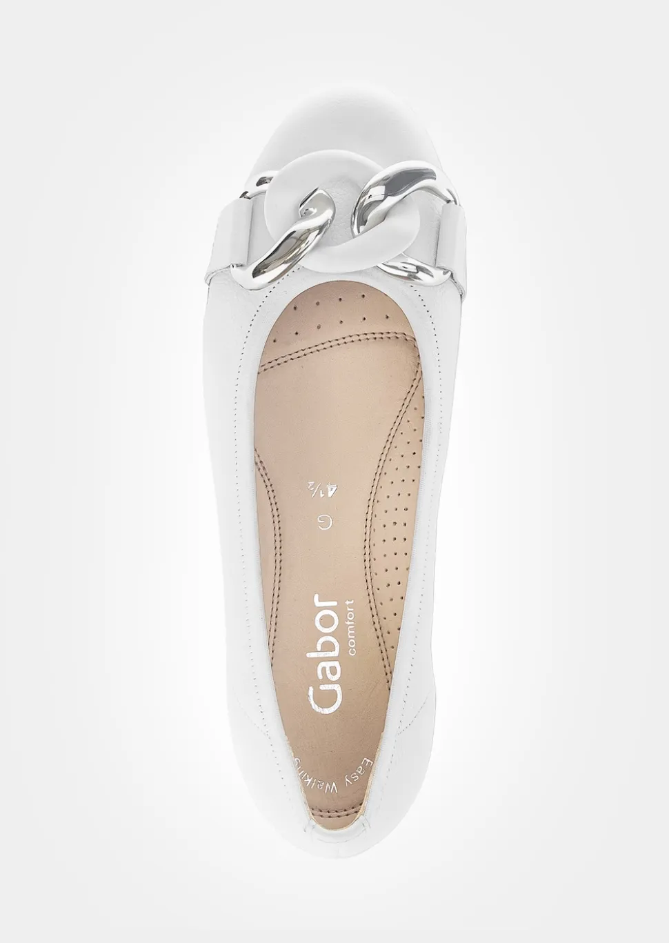 Ballerines en cuir avec chaînette décorative