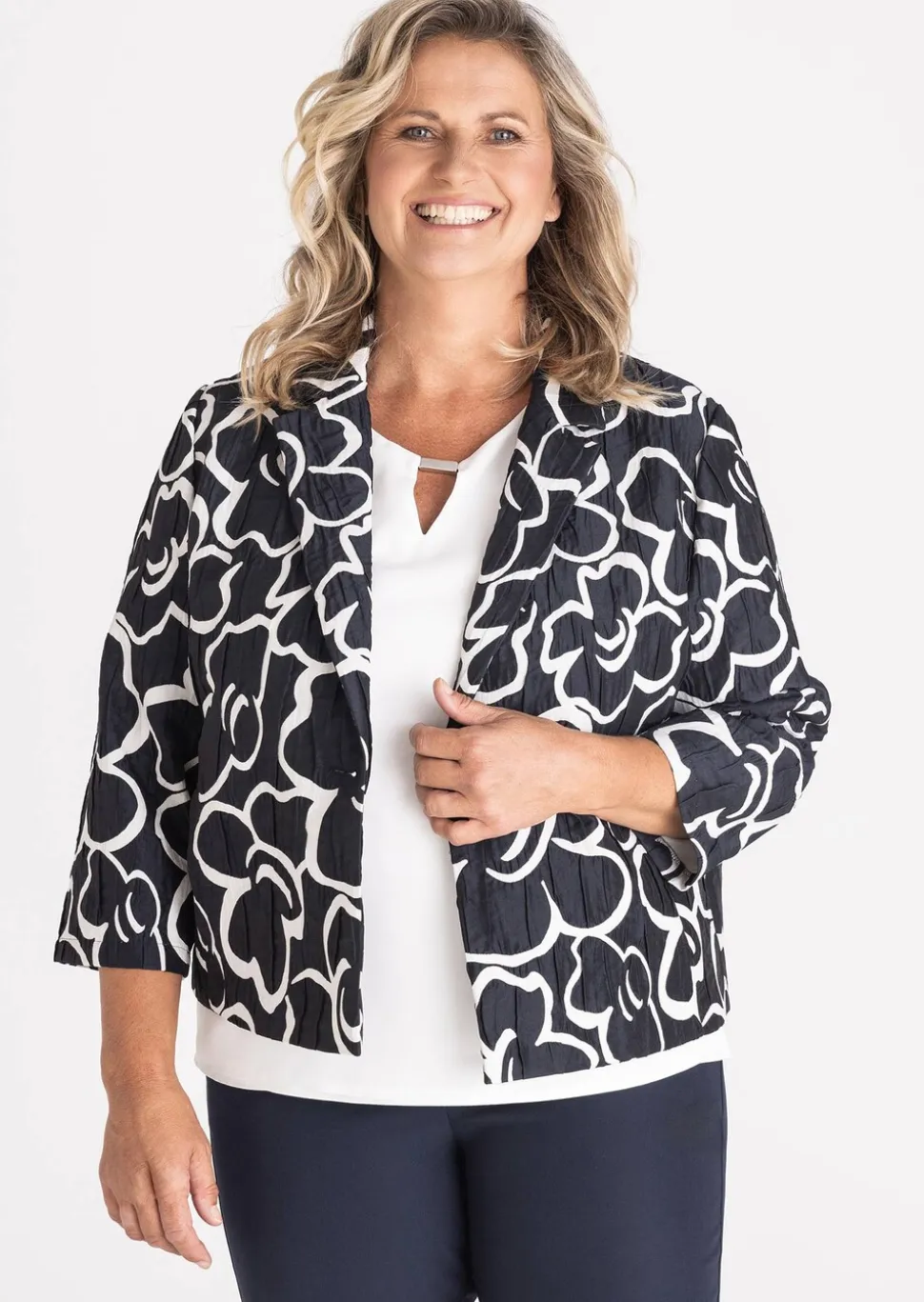Blazer en jacquard légèrement brillant