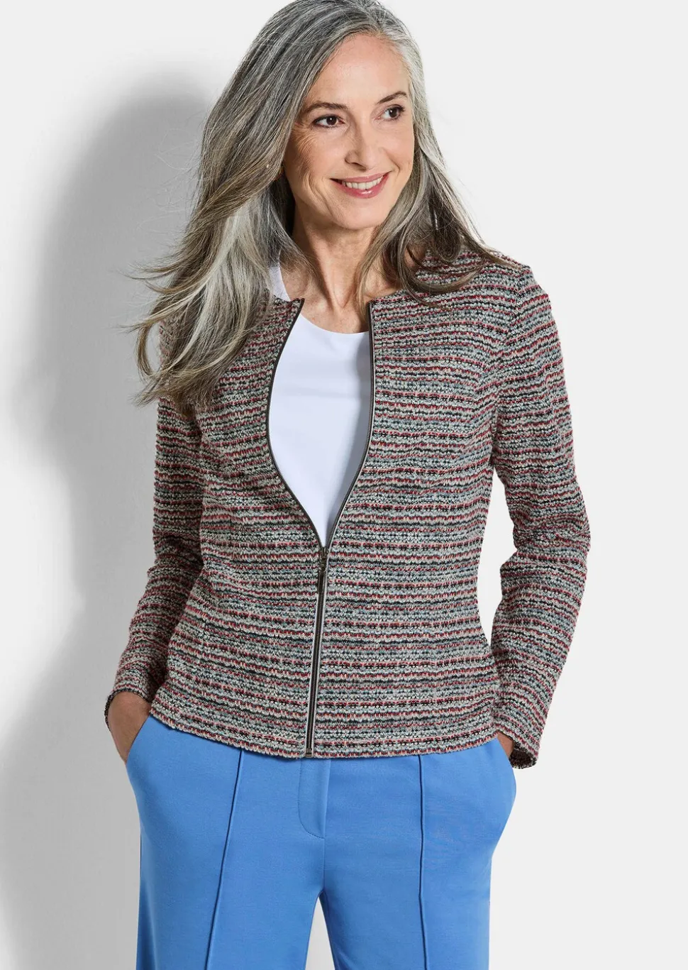 Blazer en jersey, aspect bouclette