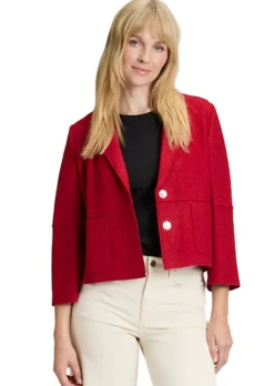Blazer en laine foulée et viscose