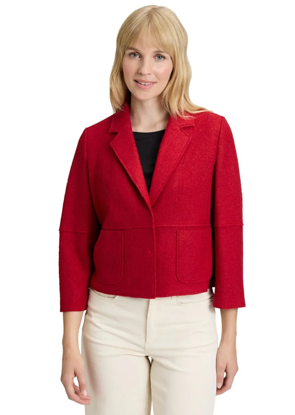 Blazer en laine foulée et viscose