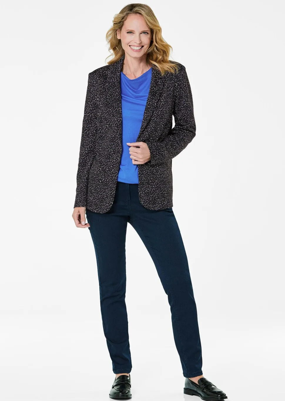 Blazer à imprimé multicolore