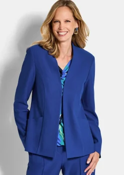 Blazer sans col tailleur en viscose stretch