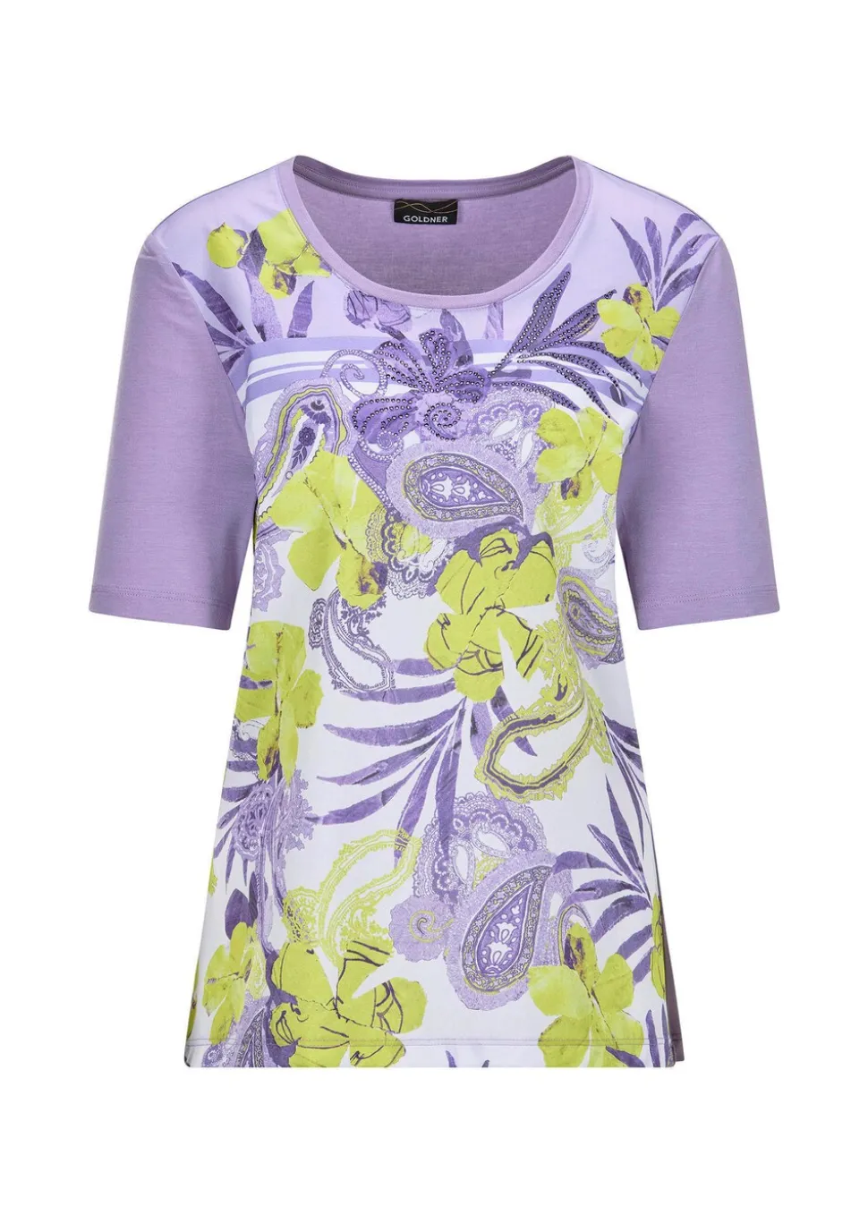 Blouse avec imprimé cachemire et strass