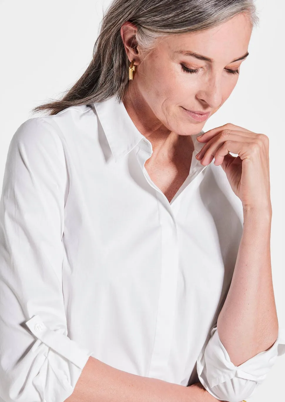 Blouse classique avec manches à retrousser