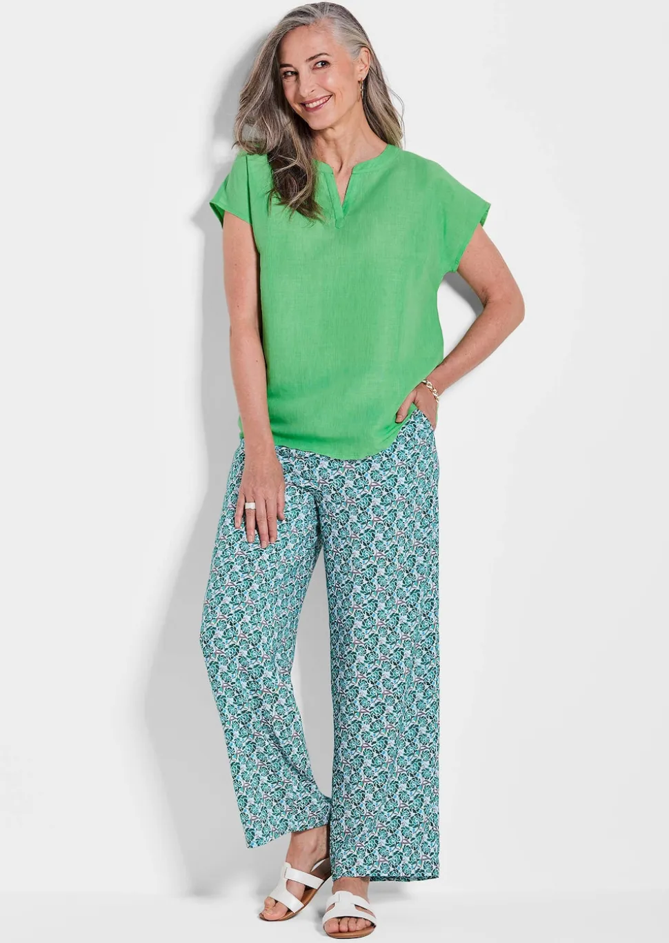 Blouse en coton et lin