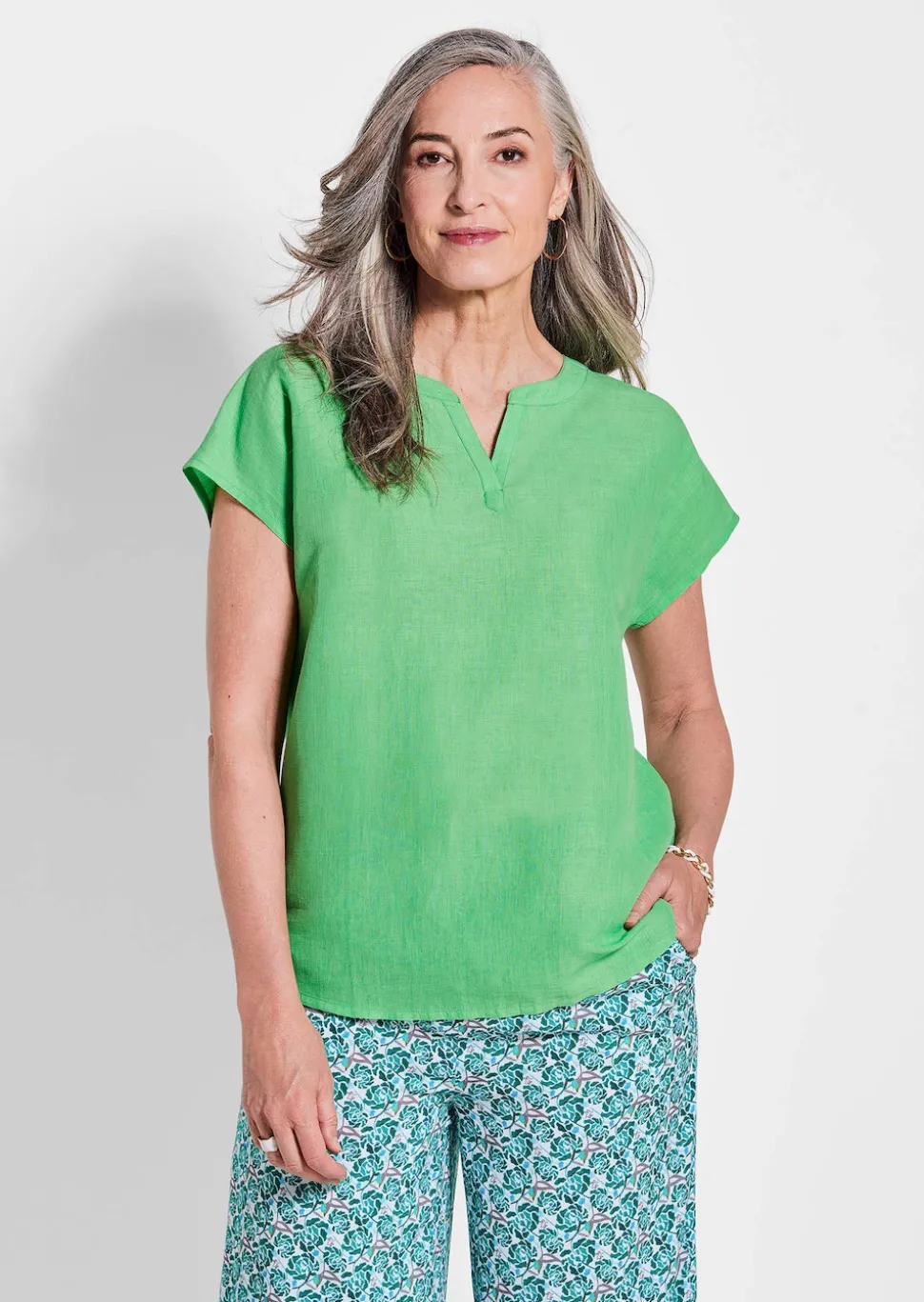 Blouse en coton et lin