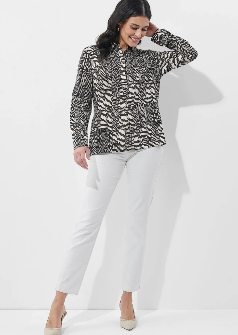 Blouse en viscose au motif animalier