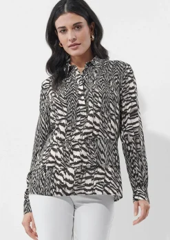Blouse en viscose au motif animalier