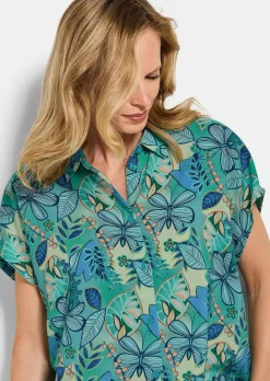 Blouse en viscose avec patte de boutonnage