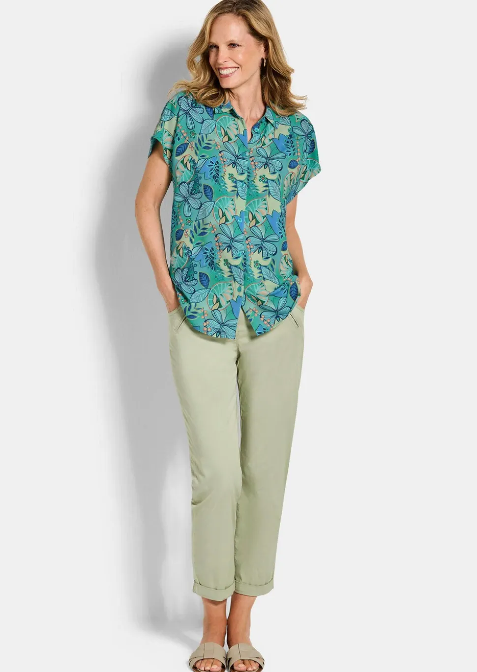 Blouse en viscose avec patte de boutonnage