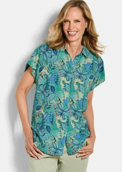 Blouse en viscose avec patte de boutonnage