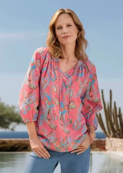 Blouse en viscose douce avec motif cachemire