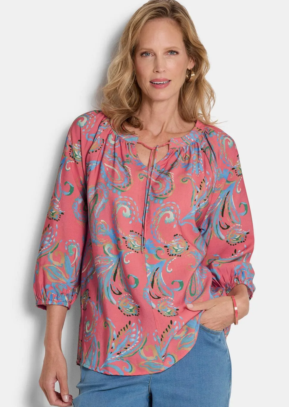 Blouse en viscose douce avec motif cachemire