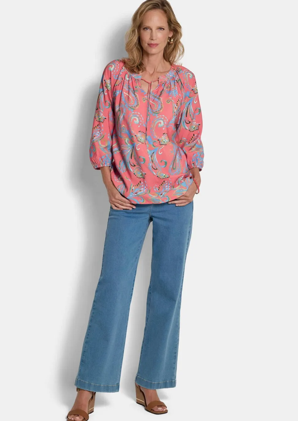 Blouse en viscose douce avec motif cachemire