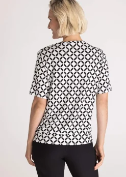 Blouse fluide avec bord en jersey
