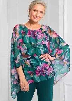 Blouse fluide avec drapé, en voile