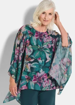 Blouse fluide avec drapé, en voile