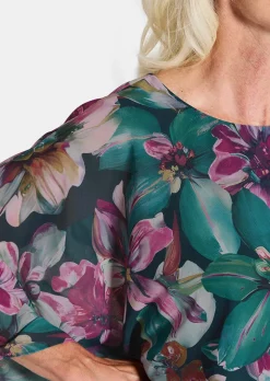 Blouse fluide avec drapé, en voile