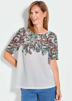 Blouse fluide avec imprimé cachemire