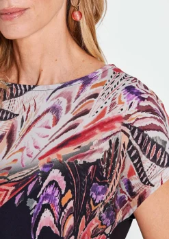 Blouse fluide avec imprimé raffiné, devant.