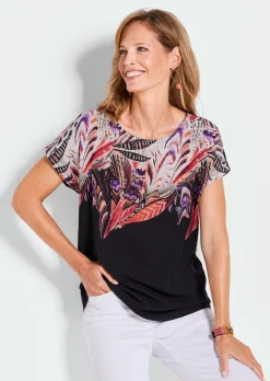 Blouse fluide avec imprimé raffiné, devant.