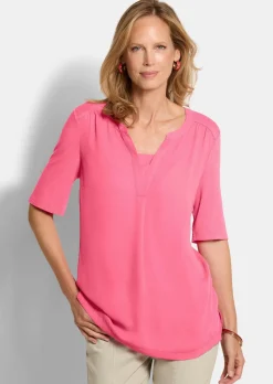 Blouse fluide confortable en voile et en jersey