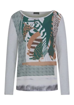 Blouse fluide en satin et jersey de viscose