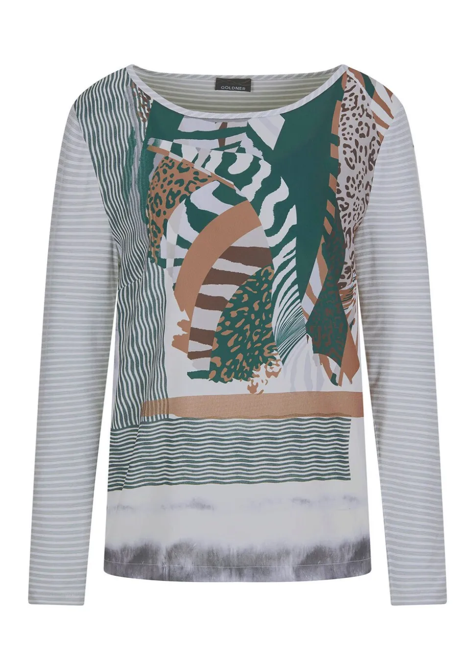 Blouse fluide en satin et jersey de viscose