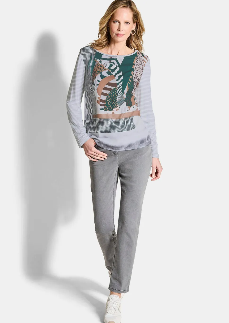 Blouse fluide en satin et jersey de viscose