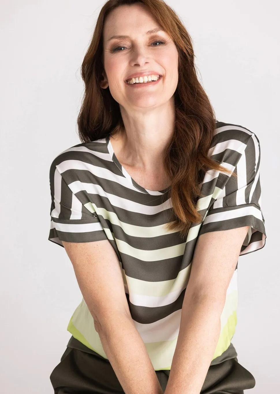 Blouse fluide à larges rayures