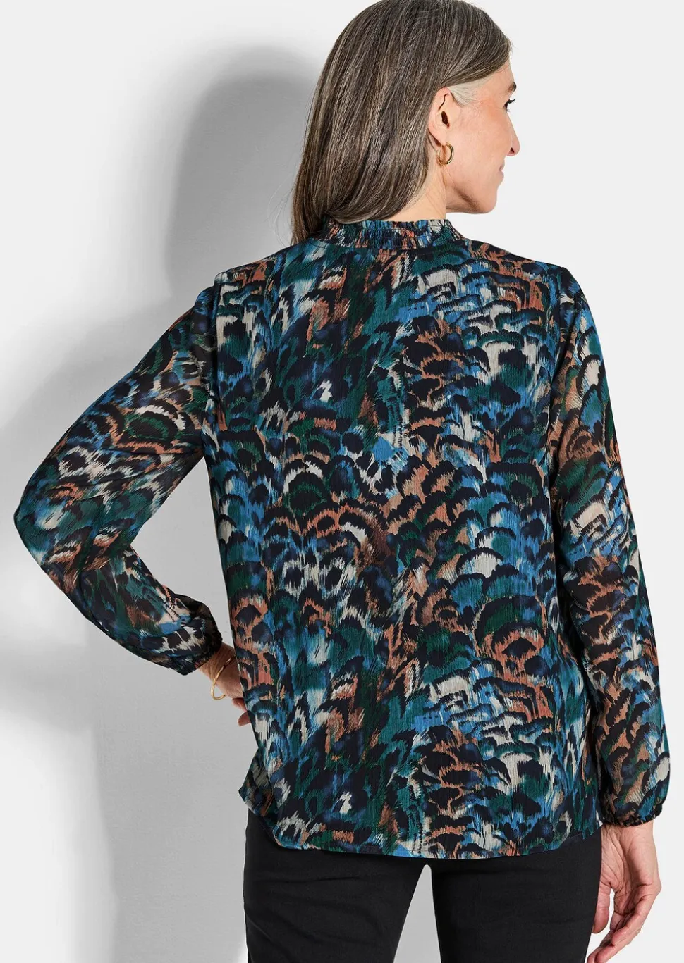 Blouse imprimée en voile.