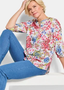 Blouse à motif floral, facile d'entretien