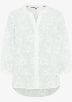 Blouse pur coton avec applications florales