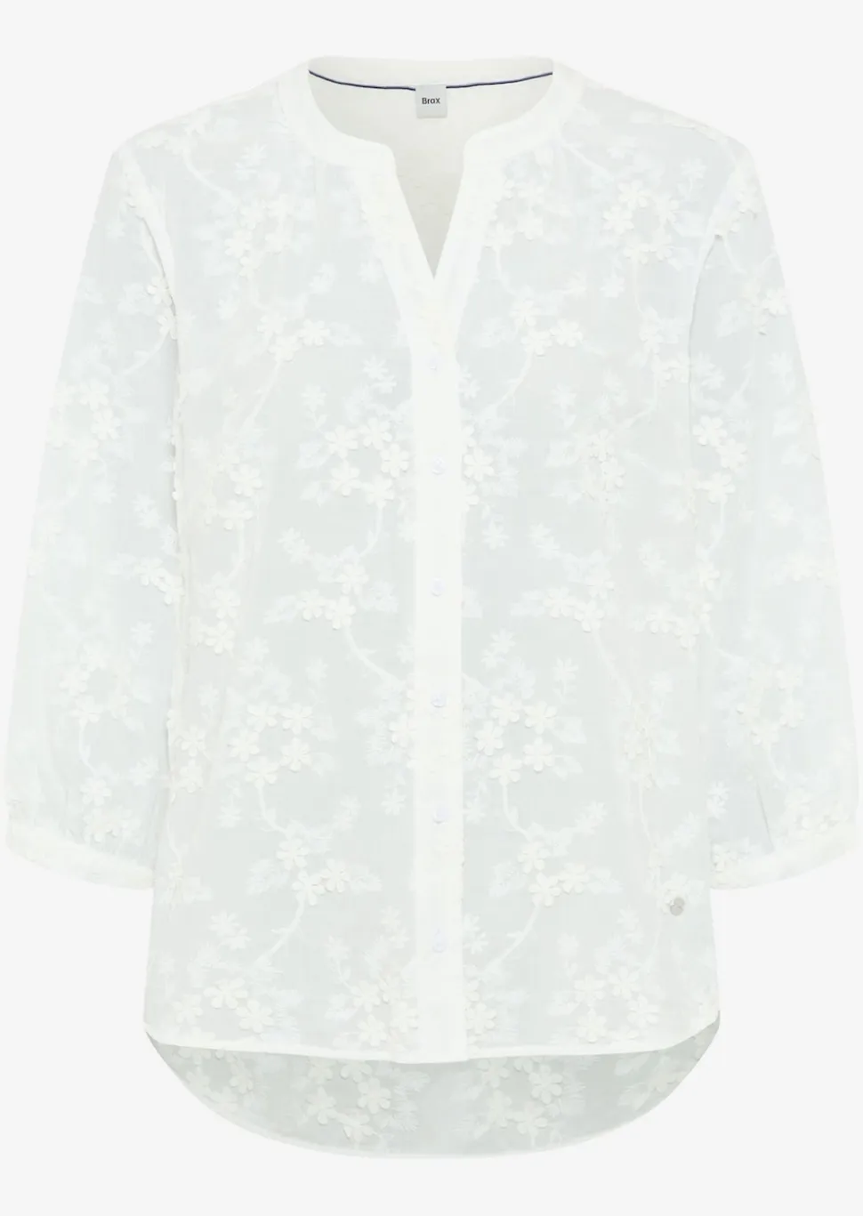 Blouse pur coton avec applications florales