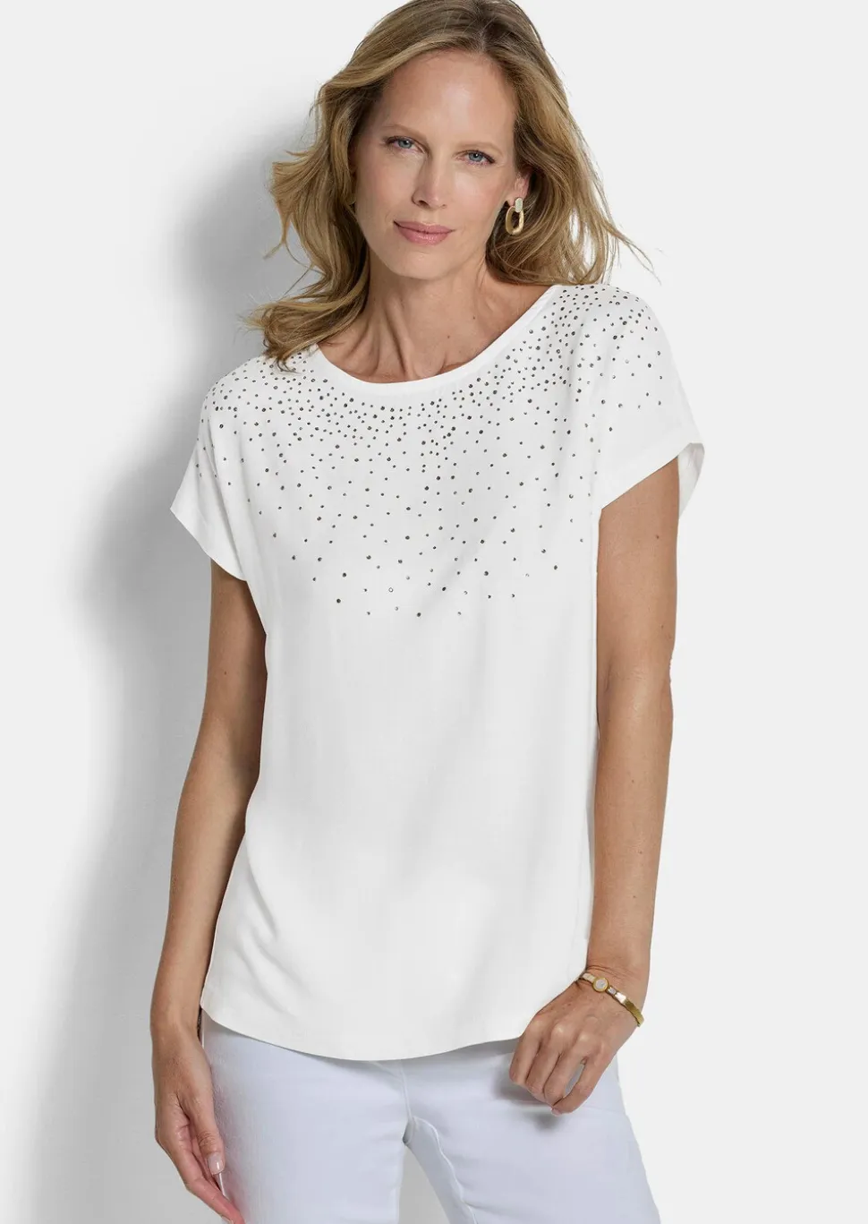 Blouse raffinée avec pierres scintillantes