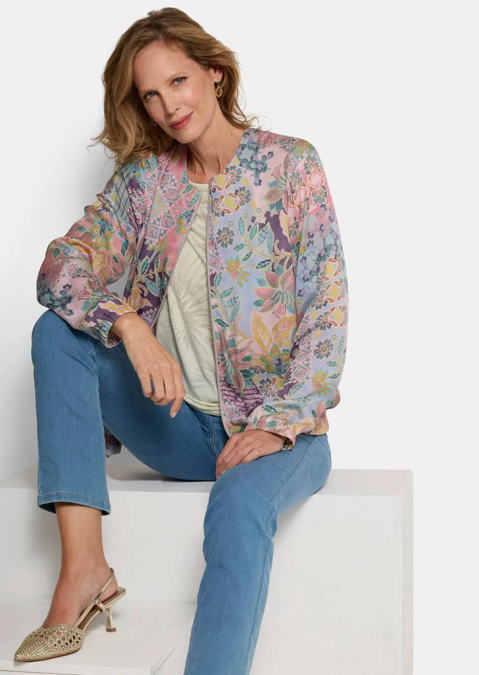 Blouson léger en satin de viscose