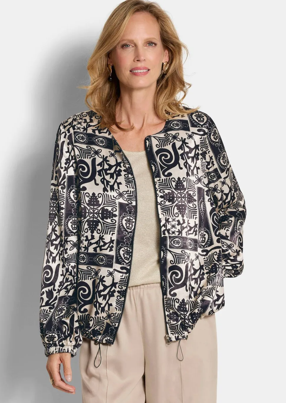 Blouson noble en satin de viscose