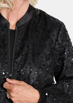 Blouson raffiné orné de perles et de paillettes
