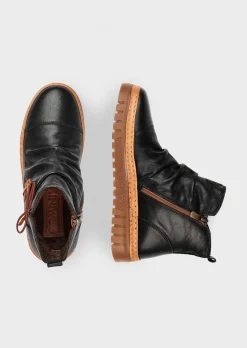 Bottines en cuir avec nœud décoratif
