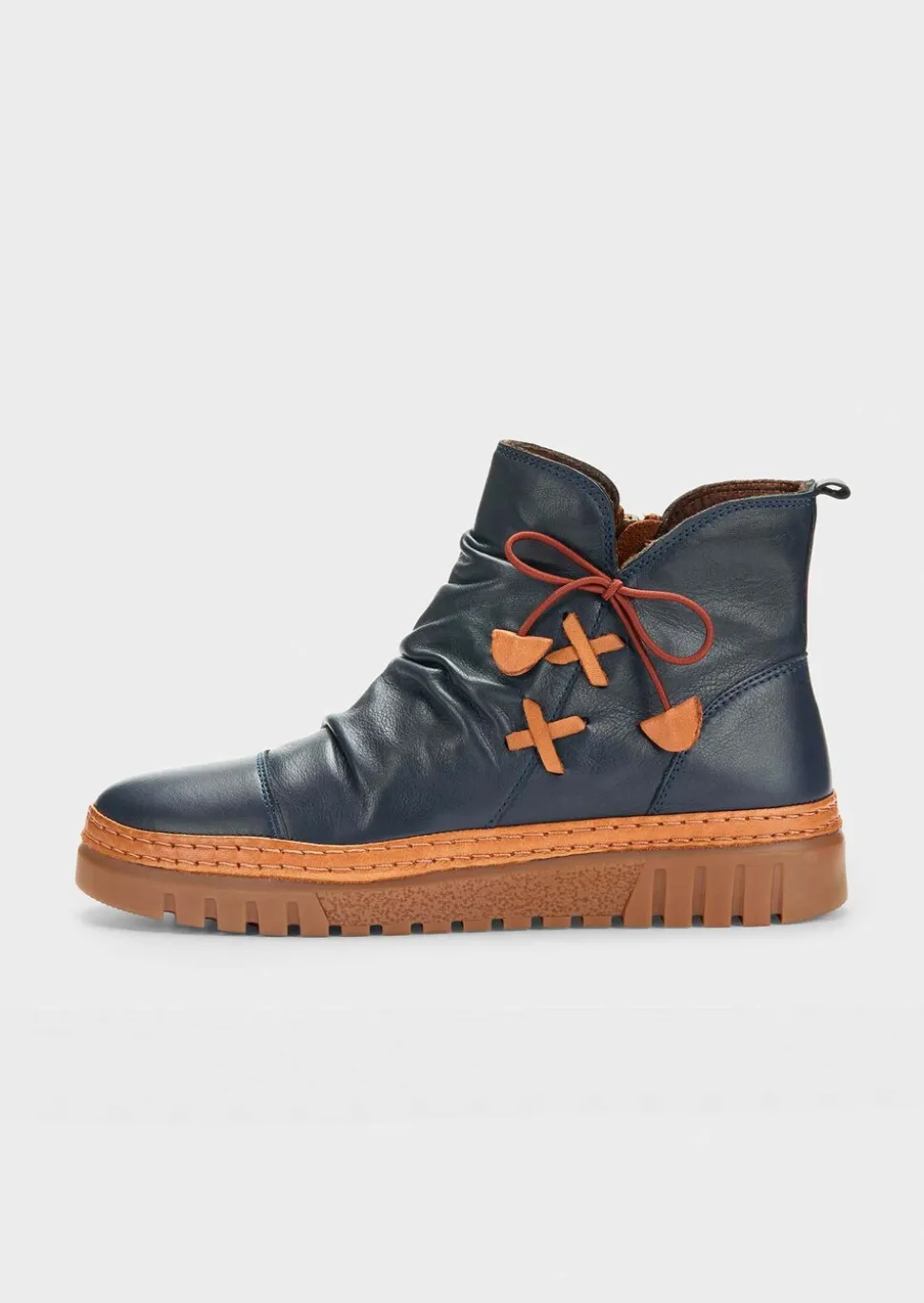 Bottines en cuir avec nœud décoratif