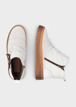 Bottines en cuir avec nœud décoratif