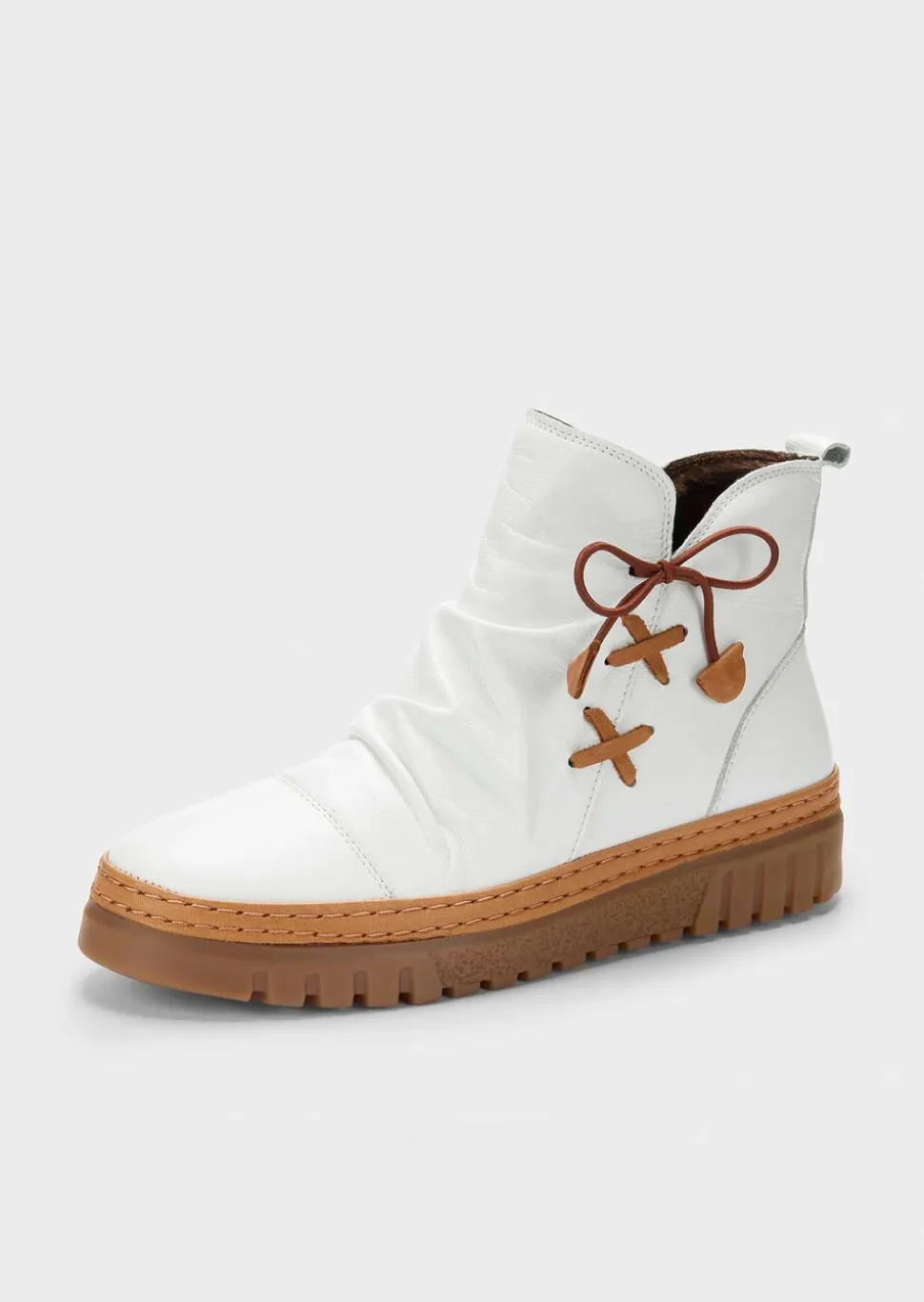 Bottines en cuir avec nœud décoratif