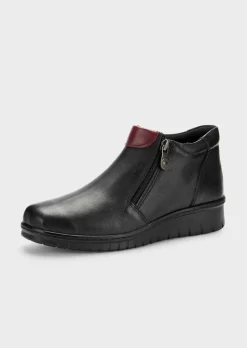 Bottines en cuir avec zip