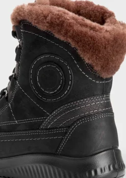 Bottines en cuir et peau d'agneau