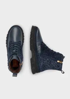 Bottines zippées avec ornement floral