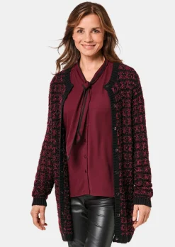 Cardigan chic en tricot orné de fils brillants