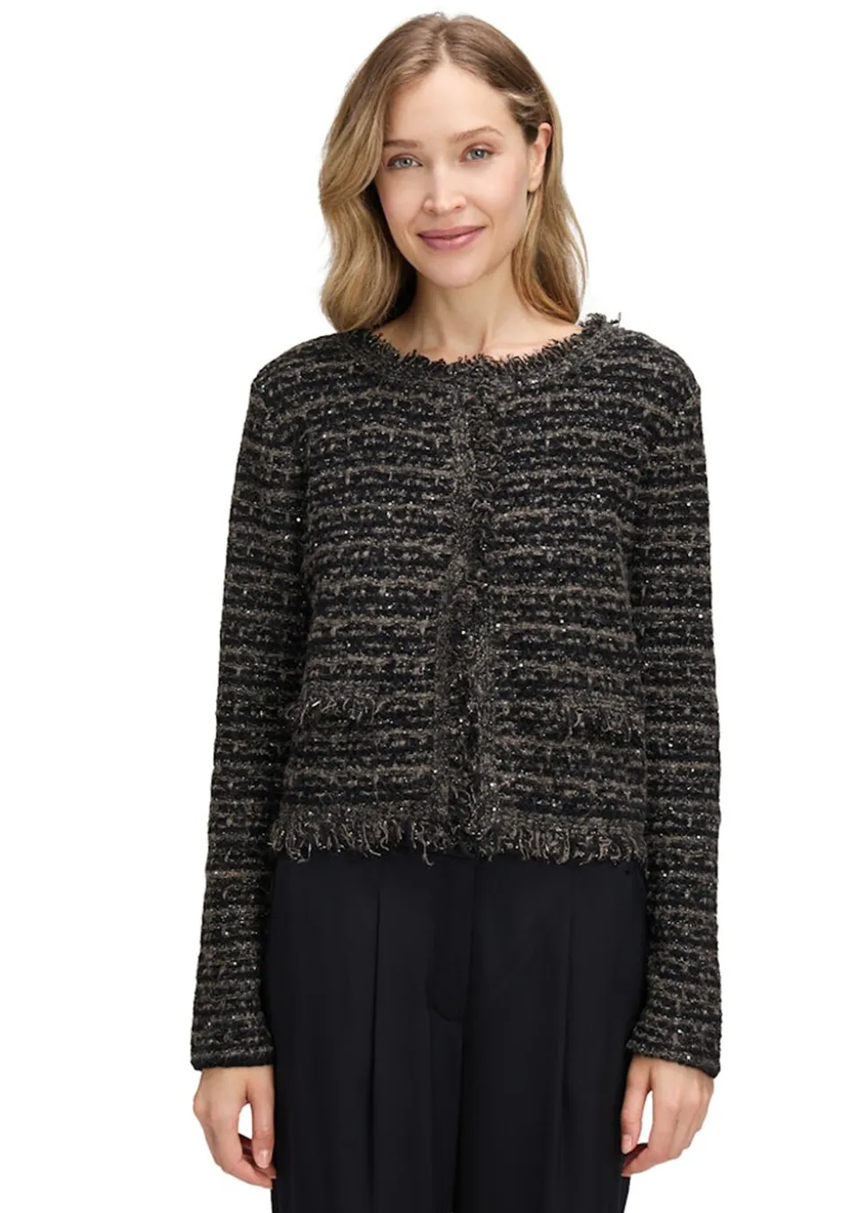 Cardigan coupe courte orné de paillettes